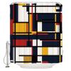 TocaHome Waterproof Shower Curtain Set for Bathroom with Hooks, Line Color Block Overlay Mondrian Geometric Abstraction Polyester Fabric Shower Curtains Sets Machine Washable Bath Curtain 72"x78" view 4