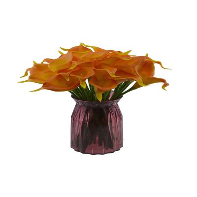 Real Touch Sunset Calla Lily Artificial Flowers - Perfect for Wedding Bouquets and Home Decoration (20pcs)