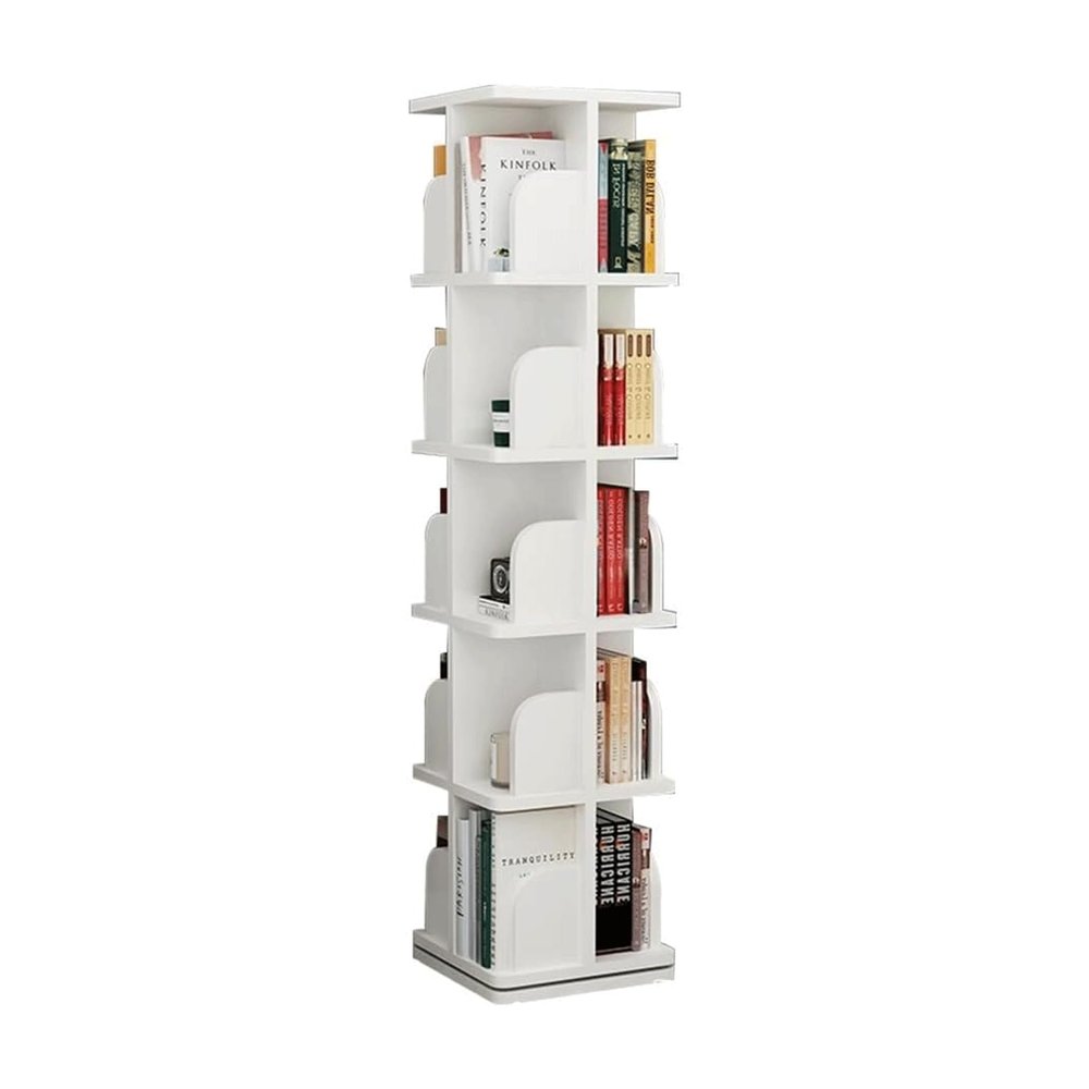 Modern Bookshelf 360 Rotating Bookshelf Simple Bookcase Furniture Decoration Rack Bookcase Multifunctional Bookshelves