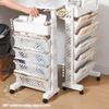 5/6 Tier Mobile Bookshelf, Removable Movable Unique Bookcase with Wheels, Floor Standing Multi-Layer Bookshelf Organizer Suitable for Studying in Bedrooms, Living Rooms, White view 2