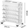 5/6 Tier Mobile Bookshelf, Removable Movable Unique Bookcase with Wheels, Floor Standing Multi-Layer Bookshelf Organizer Suitable for Studying in Bedrooms, Living Rooms, White view 3