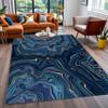 Mamatong Modern Abstract Marble Swirl Navy Gold Washable Area Rug for Livingroom Bedroom Non-Shedding Aesthetic Rug Under Dining Table Office Kitchen Hallway Rug 7x10 view 3