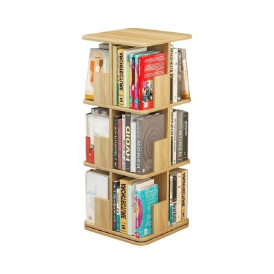 360 Rotating Bookshelf Floor Standing Bookshelf Adult Kids Rack Bookcase Stylish and Beautiful Bookcase Space Saving