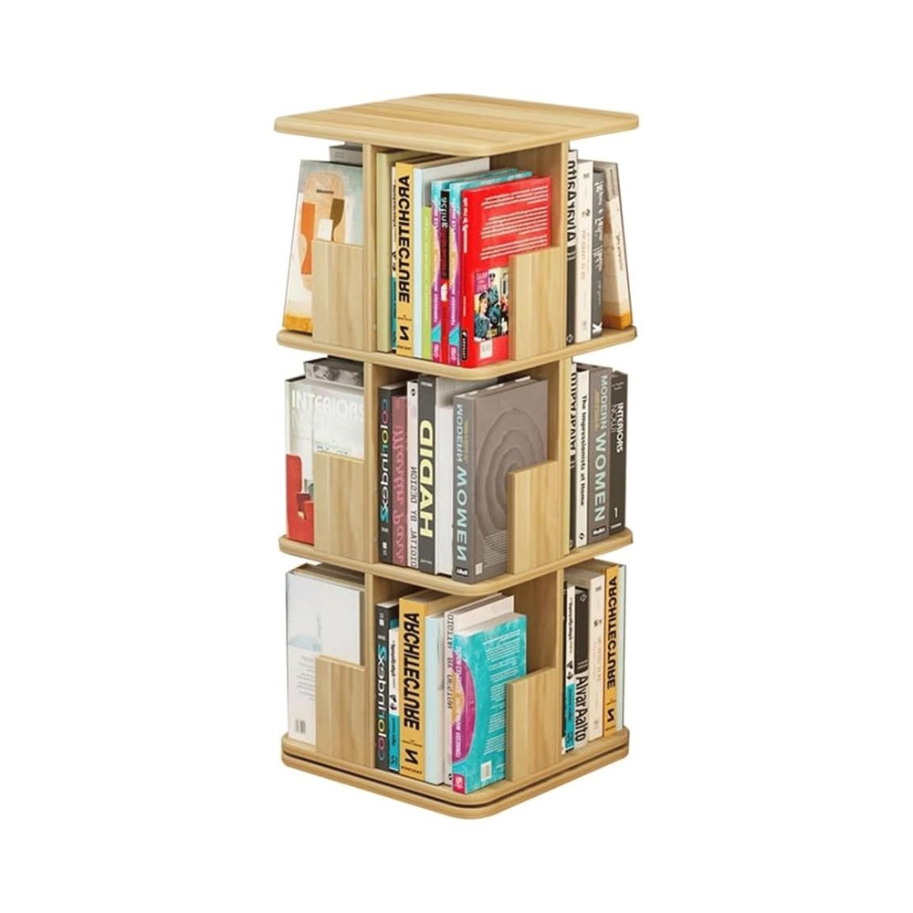 360 Rotating Bookshelf Floor Standing Bookshelf Adult Kids Rack Bookcase Stylish and Beautiful Bookcase Space Saving