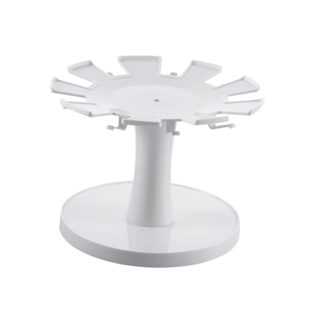 Hemoton Cup Dispensing Rack Water Cup Holder Draining Shelf Rotatable Design Plastic Tableware Organizer Elegant Functional