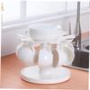 Hemoton Cup Dispensing Rack Water Cup Holder Draining Shelf Rotatable Design Plastic Tableware Organizer Elegant Functional view 3