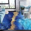 Modern Abstract Gold and Light Blue Marble Pattern Area Rug for Livingroom Bedroom Diningroom Washable Soft No-Slip Home Office Floor Carpet Indoor Outdoor Rug 7x10 view 2