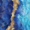 Modern Abstract Gold and Light Blue Marble Pattern Area Rug for Livingroom Bedroom Diningroom Washable Soft No-Slip Home Office Floor Carpet Indoor Outdoor Rug 7x10 view 3