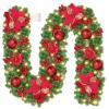 Christmas Garland with Lights, 9FT Lighted Christmas Garland with 30 LED, Prelit Garland Battery Operated Garland Christmas Decorations for Stairs Railing Fireplace Mantle Front Door Porch Home view 1