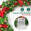Christmas Garland with Lights, 9FT Lighted Christmas Garland with 30 LED, Prelit Garland Battery Operated Garland Christmas Decorations for Stairs Railing Fireplace Mantle Front Door Porch Home view 3