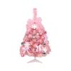 belupai 23.6in Tabletop Mini Christmas Tree, Artificial Christmas Tree with Hanging Balls and LED Light, Tabletop Small Xmas Tree for Home Office Reception Desks School Wedding Decorations(Pink) view 1