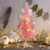 belupai 23.6in Tabletop Mini Christmas Tree, Artificial Christmas Tree with Hanging Balls and LED Light, Tabletop Small Xmas Tree for Home Office Reception Desks School Wedding Decorations(Pink) view 3