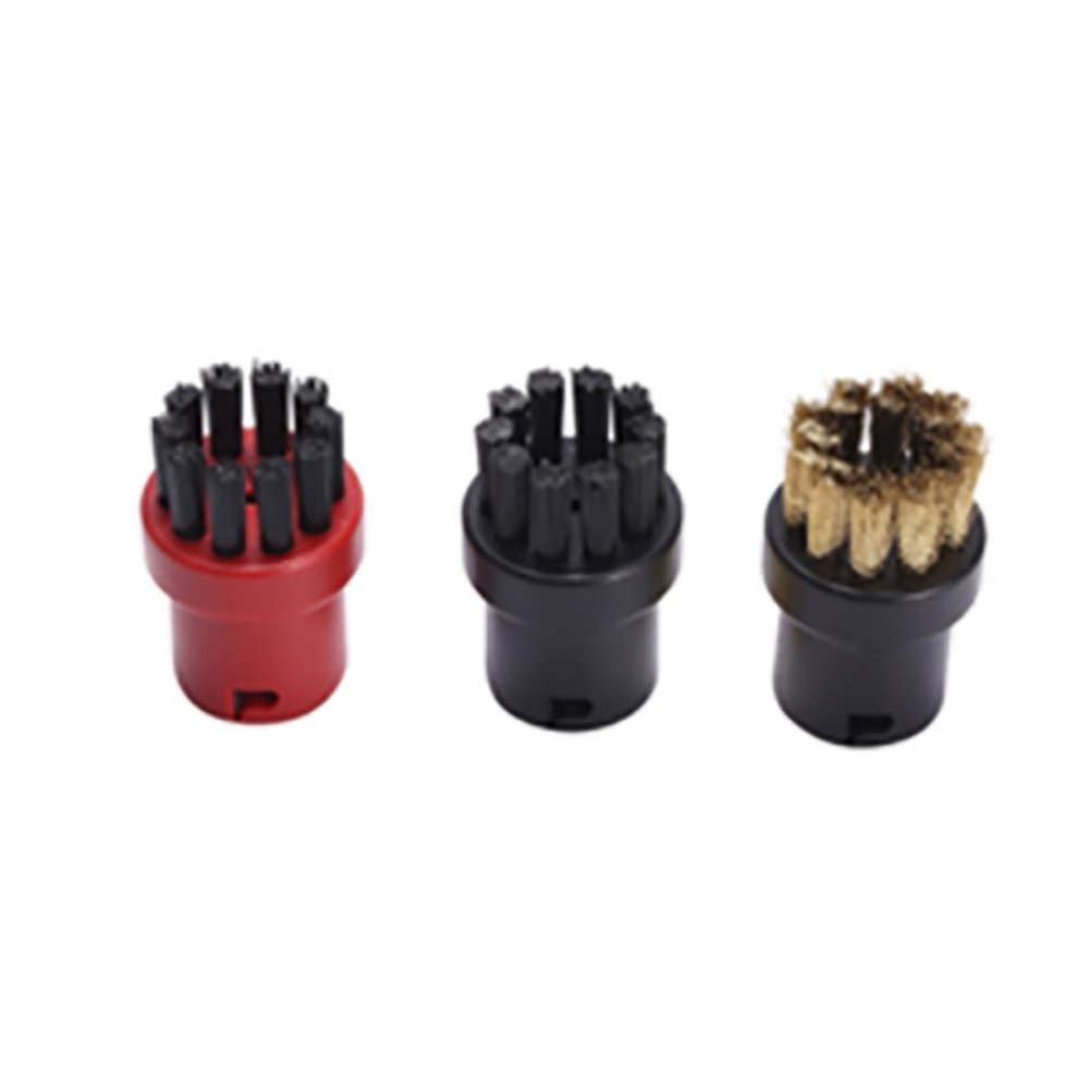 ORCOW 3Pcs Nozzle Nylon Brass Bristle Brushes Compatible with Karcher SC1 SC2 SC3 SC4 SC5 SC7 EasyFix Mop Cloth Rags Steam Cleaner Parts