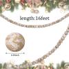16 Feet Christmas Wood Bead Garland Wooden Bead Garland for Christmas Tree Holiday Decoration (Retro White) view 2