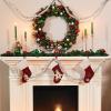 16 Feet Christmas Wood Bead Garland Wooden Bead Garland for Christmas Tree Holiday Decoration (Retro White) view 4