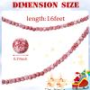 16 Feet Christmas Wood Bead Garland Wooden Bead Garland for Christmas Tree Holiday Decoration (Red, White) view 2