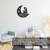 BEIJIALY Wooden Crystal Display Shelf, Crescent Moon Crystal Shelf Wall Decor Wooden Essential Oil Shelf, Wall Mounted Floating Shelves, Crystal Holder for Stones Display(Moon) view 4