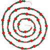Boao 10 Feet Christmas Wooden Beads Garland Red and Green Christmas Tree Garland Wall Hanging Prayer Beads for Holiday Home Rustic Farmhouse Natural Boho Decor view 1