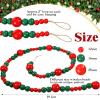 Boao 10 Feet Christmas Wooden Beads Garland Red and Green Christmas Tree Garland Wall Hanging Prayer Beads for Holiday Home Rustic Farmhouse Natural Boho Decor view 2