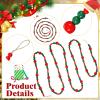 Boao 10 Feet Christmas Wooden Beads Garland Red and Green Christmas Tree Garland Wall Hanging Prayer Beads for Holiday Home Rustic Farmhouse Natural Boho Decor view 3