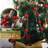 Boao 10 Feet Christmas Wooden Beads Garland Red and Green Christmas Tree Garland Wall Hanging Prayer Beads for Holiday Home Rustic Farmhouse Natural Boho Decor view 4