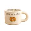 338ML Cute home mark ceramic mug microwave oven available office couples students coffee cups Suitable for office home restaurant cafe teahouse-Doughnuts - Uncovered,338ML view 1
