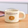 338ML Cute home mark ceramic mug microwave oven available office couples students coffee cups Suitable for office home restaurant cafe teahouse-Doughnuts - Uncovered,338ML view 2