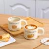 338ML Cute home mark ceramic mug microwave oven available office couples students coffee cups Suitable for office home restaurant cafe teahouse-Doughnuts - Uncovered,338ML view 3