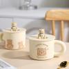 338ML Cute home mark ceramic mug microwave oven available office couples students coffee cups Suitable for office home restaurant cafe teahouse-Doughnuts - Uncovered,338ML view 4