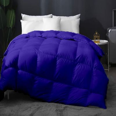 Home Decor 1000-TC Box Plated Down Alternative Comforter King Size 102 x 90 Inches 1-pc Comforte & 4pc Pillow Shams, 600 GSM Micro Fill & 4-8 Corner Tabs & Very Soft Fill Power