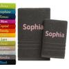 2 Pieces Personalised Bath Towel and Hand Towel with Name Beautifully Embroidered Name Custom Towel 2 Pack Cotton Towel Set Personalized Gift (Graphite) view 1