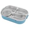 Yosoo Stainless Steel Lunch Box, 4 Grid Portable Box, Food Storage Container, Good Sealing Performance, Includes Spoons and Chopsticks (Four grid lunch box with soup bowl: blue) view 1