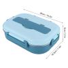 Yosoo Stainless Steel Lunch Box, 4 Grid Portable Box, Food Storage Container, Good Sealing Performance, Includes Spoons and Chopsticks (Four grid lunch box with soup bowl: blue) view 2