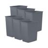 Superio 4.5 Gallon Plastic Trash Can, Waste Bin for Home, Kitchen, Office, Bedroom, Bathroom- 18 Qt (6 Pack, Dark Grey) view 1