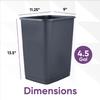 Superio 4.5 Gallon Plastic Trash Can, Waste Bin for Home, Kitchen, Office, Bedroom, Bathroom- 18 Qt (6 Pack, Dark Grey) view 2