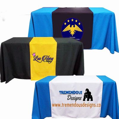 Custom Table Runner 48" Width Add Your Business Logo or Any Text, Free Basic Custom Design 2 More (48x90)