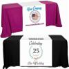 Custom Table Runner 48" Width Add Your Business Logo or Any Text, Free Basic Custom Design 2 More (48x90) view 2