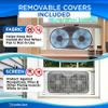 Comfort Zone 9-Inch Smart WiFi Twin Window Fan  3-Speed Dual Blade Fan with App & Voice Control, Reversible Exhaust, Cooling & Circulate Modes, Expandable 23.5" to 37", Bug Screen view 4