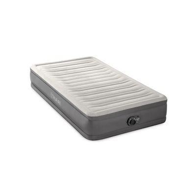 Intex 64021E TruAire Luxury Air Mattress: Fiber-Tech Built-in Electric Pump Multizone Support System 13in Bed Height Twin Size