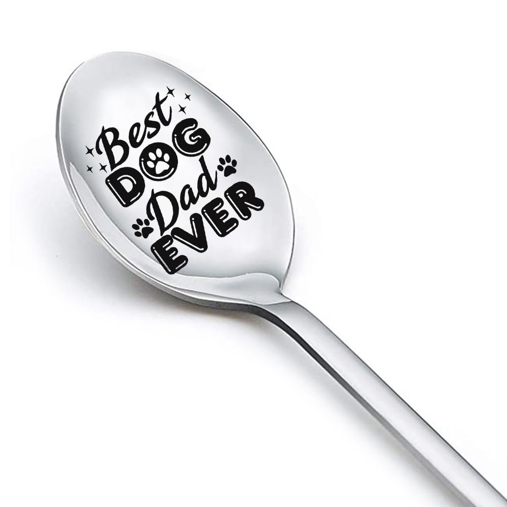 Best Dog Dad Ever Gifts Spoon for Mens Doggie Daddy Birthday Gifts for Dog Dads Stocking Stuffers for Dad Father in Law Christmas Gift Ideas Dog Owner Gifts for Men Dog Lovers Coffee Tea Spoons
