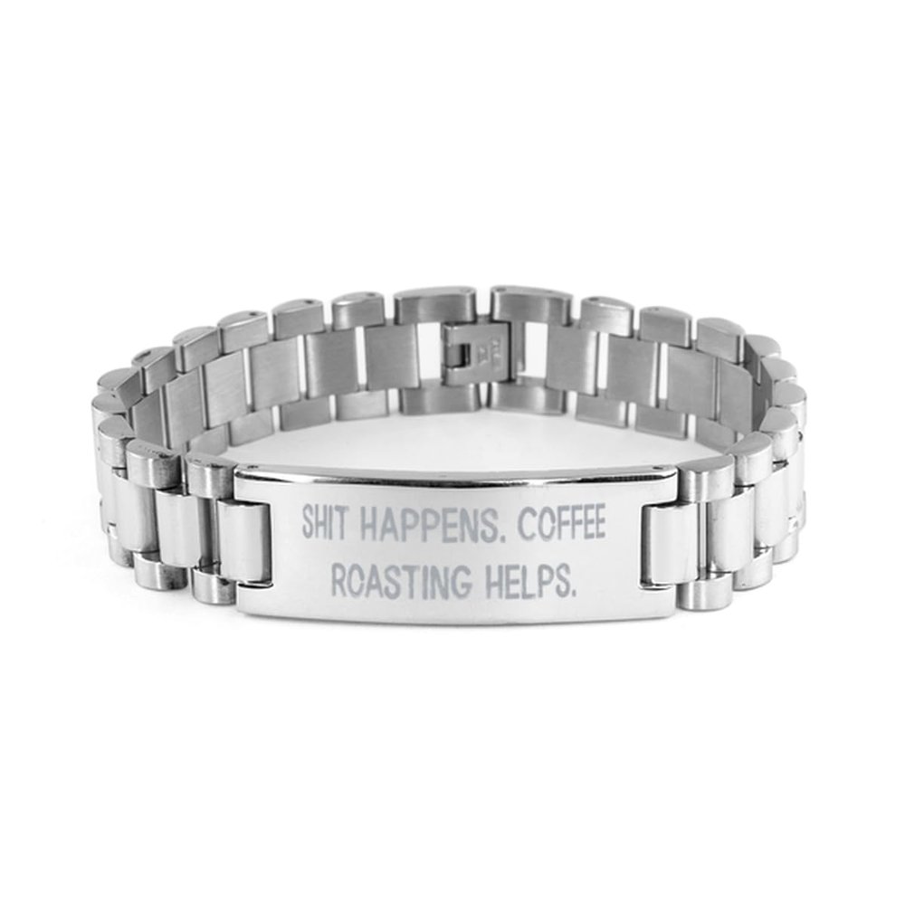 Funny Coffee Roasting Gifts, Shit Happens. Coffee Roasting Helps, Birthday Ladder Bracelet For Coffee Roasting from Friends, Coffee roasting equipment, Coffee beans, Coffee grinders, Coffee makers,