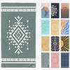 FESHKA Sand Free Turkish Beach Towel (37 x 67) Quick Dry Bath Towel, Oversized Beach Blanket, Lightweight for Travel - Made with 100% Organic Turkish Cotton - Aztec (Green) view 1