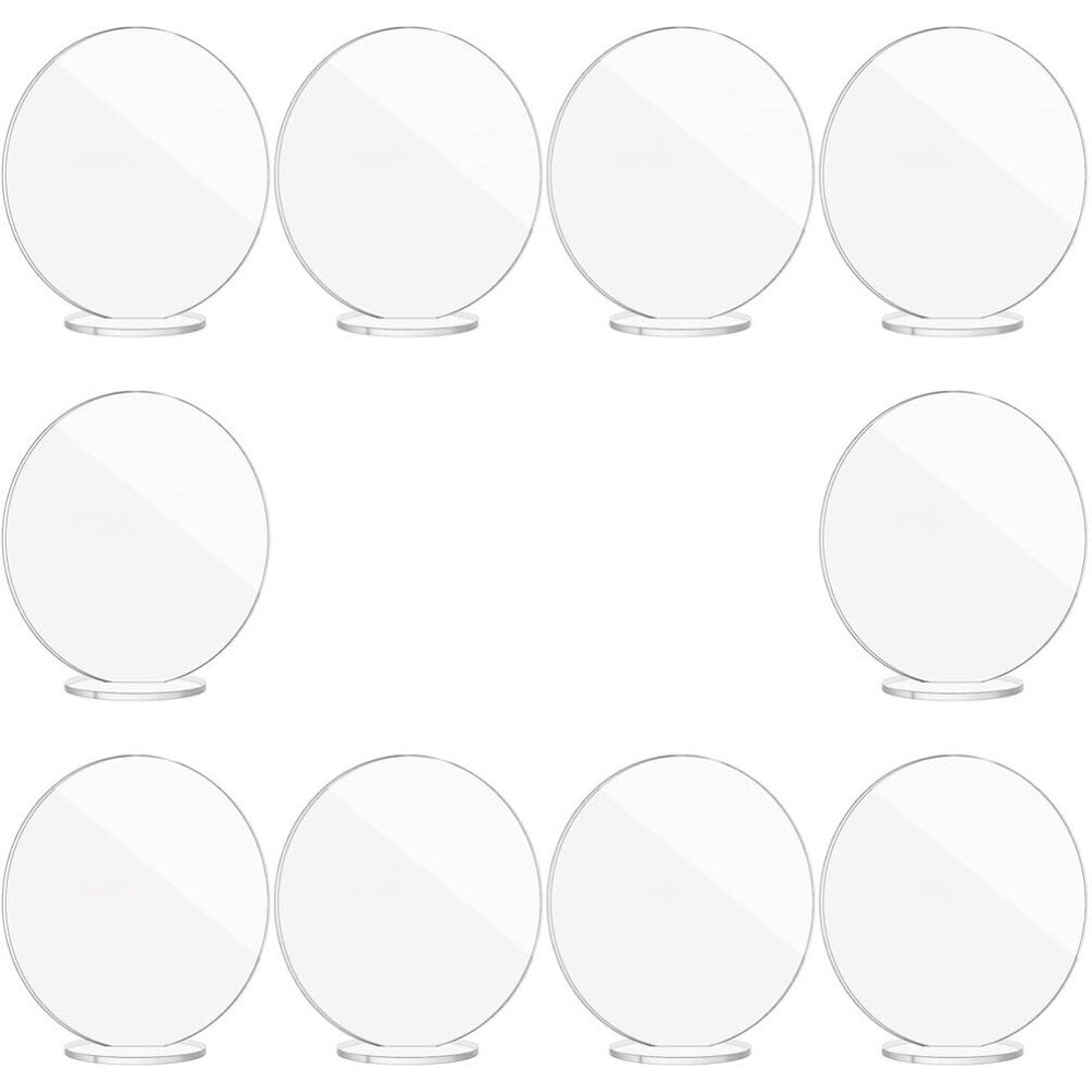 NUOBESTY 10pcs Blank Acrylic Place Cards for Wedding Seating Display Signs Holders for Events Parties and Decorations