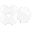 HOMSFOU 5sets Acrylic Place Cards for Weddings Round Blank Signs Base Clear Tabletop Display Stands for Reception Parties Events Reusable Cards view 1