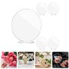 HOMSFOU 5sets Acrylic Place Cards for Weddings Round Blank Signs Base Clear Tabletop Display Stands for Reception Parties Events Reusable Cards view 4