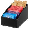 Hemoton Acrylic Coffee Condiment Organizer with 3 Slots Black Sugar Packet Holder for Coffee Station and Tea Bar Compact Tea Organizer for Countertop Storage view 4