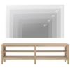 WAMPAT Farmhouse TV Stand for 75 Inch TV, LED Wood Entertainment Center for 70 65 55 inch TV Console Media Table with 4 Big Storage for Living Room Bedroom, Oak view 4