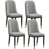 Kitchen Dining Room Furniture Chairs Modern PU Leather High Back Padded Soft Seat Dining Chairs Set of 4 with Metal Chair Legs for Lounge Dining Kitchen Bedroom (Color : Orange+Gray) view 1