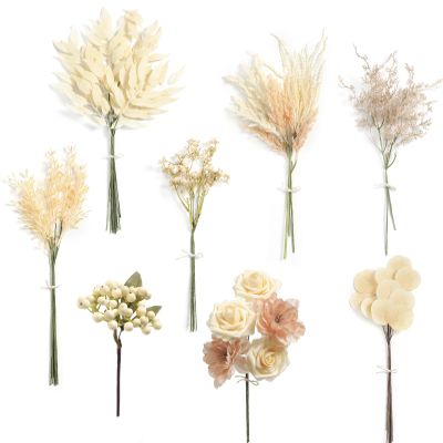 Koroni Flowers Champagne Artificial Greenery Stems Box Set, 51pcs 8 Kinds Faux Plants & Fake Flowers for Wedding DIY Bouquets Floral Arrangement Table Centerpieces Home Decor