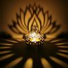 Candle Holder Metal Hollow Out Sitting Buddha Maitreya Lotus Flower Light and Shadow Art Candlestick view 2
